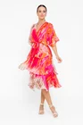 Rochie midi mătase naturală fucsia RBB0501 thumbnail picture - 