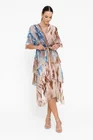 Rochie midi mătase naturală maro RBB0501 thumbnail picture - 