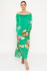 Rochie midi mătase naturală verde deschis RHF0301 thumbnail picture - 