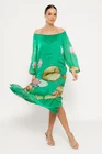Rochie midi mătase naturală verde deschis RHF0301 thumbnail picture - 