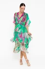 Rochie midi mătase naturală verde RBB0501 thumbnail picture - 