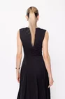 Rochie midi neagră din jerseu, croială în clini R8509 thumbnail picture - 