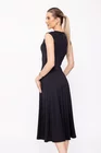 Rochie midi neagră din jerseu, croială în clini R8509 thumbnail picture - 