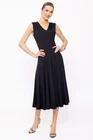 Rochie midi neagră din jerseu, croială în clini R8509 thumbnail picture - 