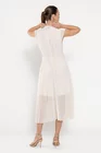 Rochie midi plisată ivory RFY0301 thumbnail picture - 