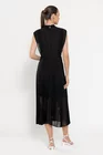 Rochie midi plisată neagră RFY0301 thumbnail picture - 