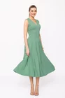 Rochie midi verde din jerseu, croială în clini R8509 thumbnail picture - 