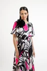 Rochie midi voal imprimat cu floare decorativă R8438 thumbnail picture - 