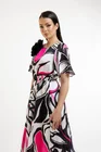 Rochie midi voal imprimat cu floare decorativă R8438 thumbnail picture - 