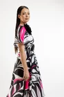 Rochie midi voal imprimat cu floare decorativă R8438 thumbnail picture - 