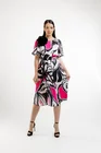 Rochie midi voal imprimat cu floare decorativă R8438 thumbnail picture - 