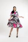 Rochie midi voal imprimat cu floare decorativă R8438 thumbnail picture - 
