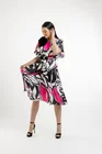 Rochie midi voal imprimat cu floare decorativă R8438 thumbnail picture - 