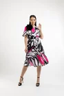 Rochie midi voal imprimat cu floare decorativă R8438 thumbnail picture - 