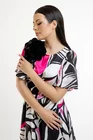 Rochie midi voal imprimat cu floare decorativă R8438 thumbnail picture - 