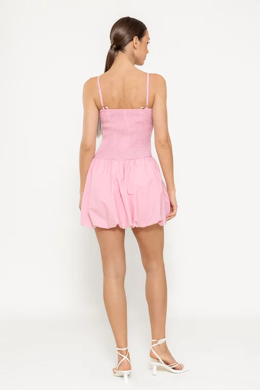 Rochie mini cu fundă roz RLO0301 picture - 2