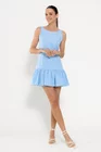 Rochie mini cu volan bleu RLO0306 thumbnail picture - 
