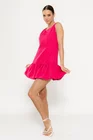 Rochie mini cu volan fucsia RLO0306 thumbnail picture - 