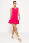 Rochie mini cu volan fucsia RLO0306 thumbnail picture - 