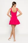 Rochie mini cu volan fucsia RLO0306 thumbnail picture - 