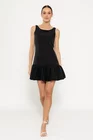 Rochie mini cu volan neagră RLO0306 thumbnail picture - 