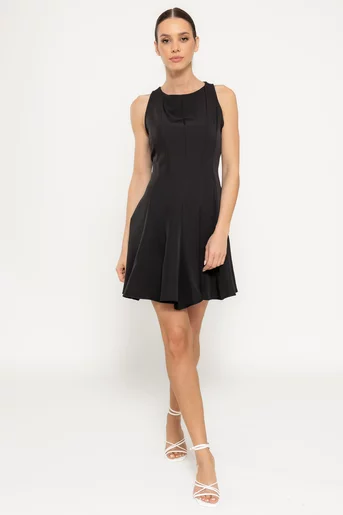 Rochie mini în clini neagră  RLO0304