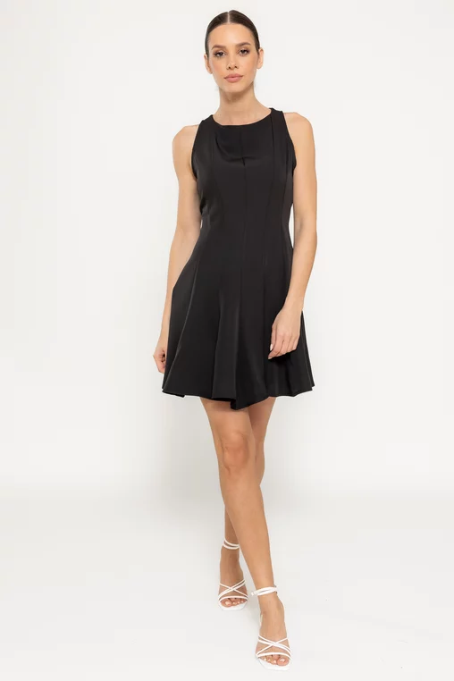 Rochie mini în clini neagră RLO0304 picture - 1