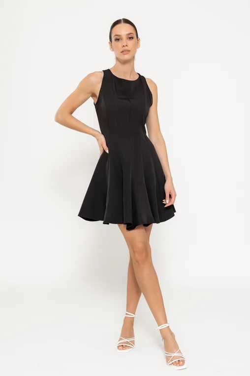 Rochie mini în clini neagră RLO0304 picture - 3