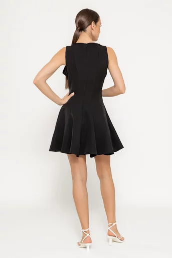 Rochie mini în clini neagră  RLO0304