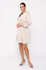 Rochie satinată cu curea bej RKCT0201 thumbnail picture - 