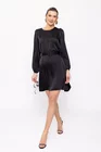 Rochie satinată cu curea neagră RKCT0201 thumbnail picture - 
