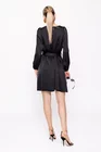 Rochie satinată cu curea neagră RKCT0201 thumbnail picture - 