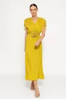 Rochie vâscoză cordon decorat cu floare lime RLAM0306 thumbnail picture - 