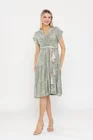 Rochie vâscoza cu decolteu petrecut kaki RLA0516 thumbnail picture - 