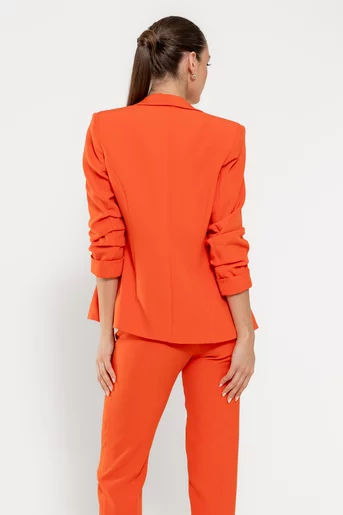 Sacou Caramel casual cu manșetă corai S1511