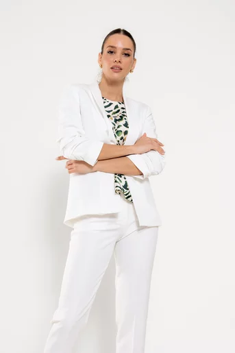 Sacou Caramel casual cu manșetă ivory S1511