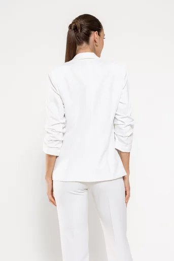 Sacou Caramel casual cu manșetă ivory S1511