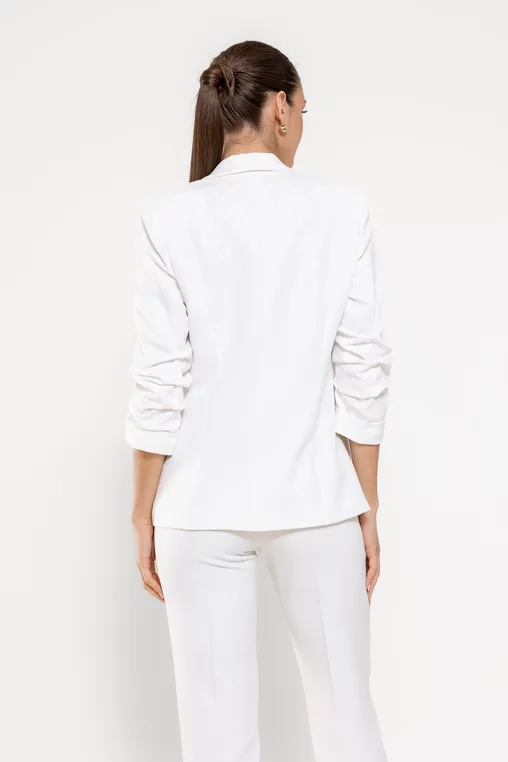 Sacou Caramel casual cu manșetă ivory S1511 picture - 2