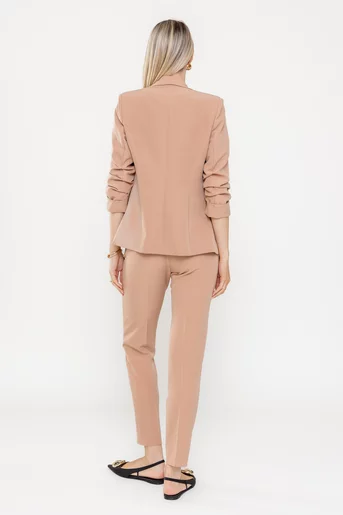 Sacou Caramel casual cu manșetă mocha S1511