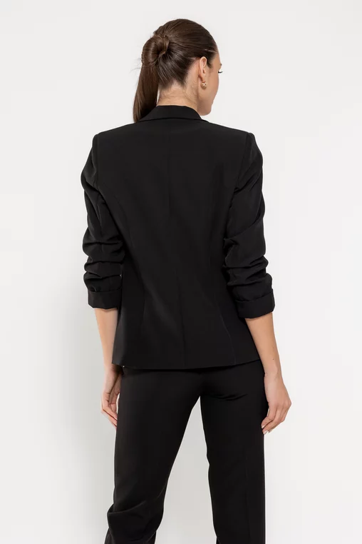 Sacou Caramel casual cu manșetă negru S1511 picture - 2
