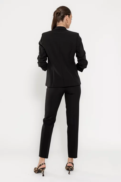 Sacou Caramel casual cu manșetă negru S1511 picture - 7