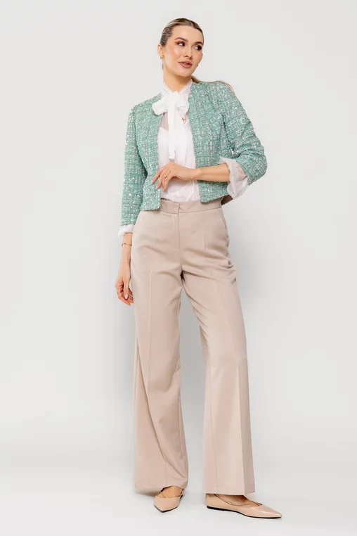 Sacou Caramel cu paiete vernil S1509 picture - 6