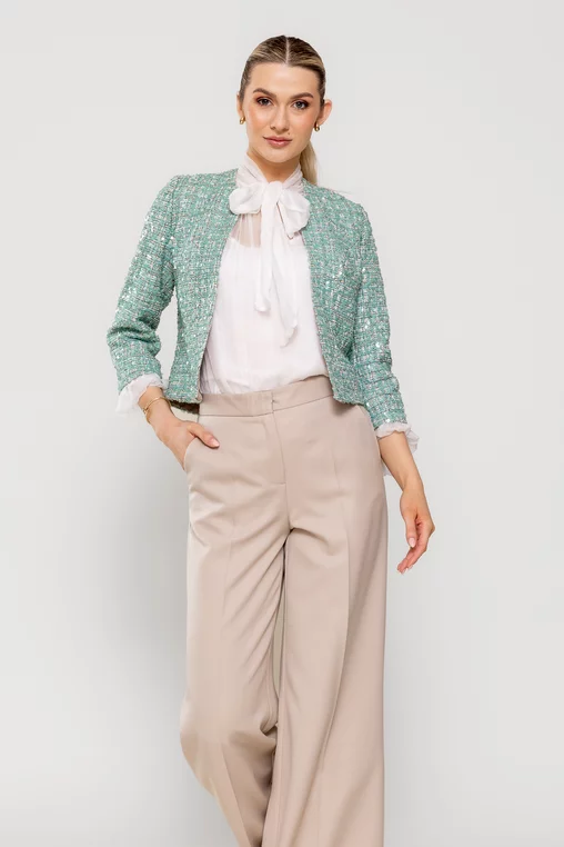 Sacou Caramel cu paiete vernil S1509 picture - 4