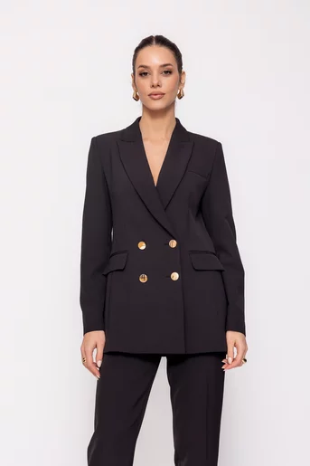 Sacou Caramel double-breasted negru S1504