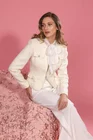 Sacou Caramel elegant cu clape ivory S1506 thumbnail picture - 