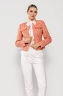 Sacou Caramel elegant cu clape oranj S1505 thumbnail picture - 