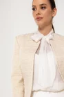Sacou Caramel elegant cu fir lucios crem S1508 thumbnail picture - 