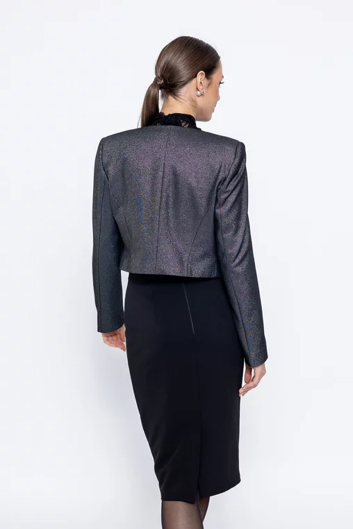 Sacou Caramel elegant cu fir lurex negru S1503 picture - 2