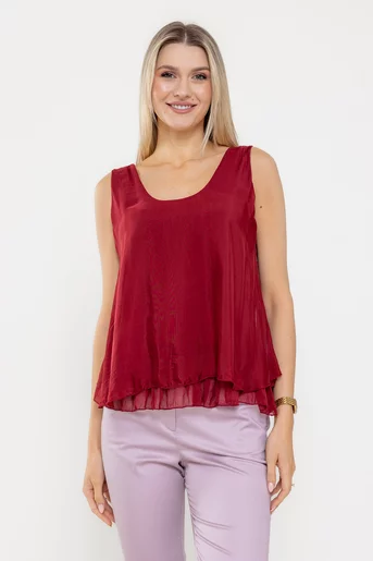 Top fluid din mătase burgundy BLA0503