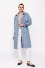 Trench la două rânduri de nasturi bleu JKCT0203 thumbnail picture - 